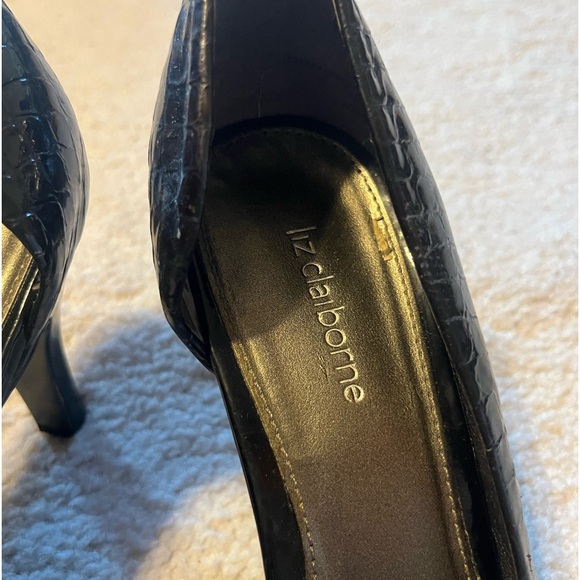 ⭐️Y2K⭐️ Liz Claiborne Black Leather Kitten Heels - Picture 3 of 7